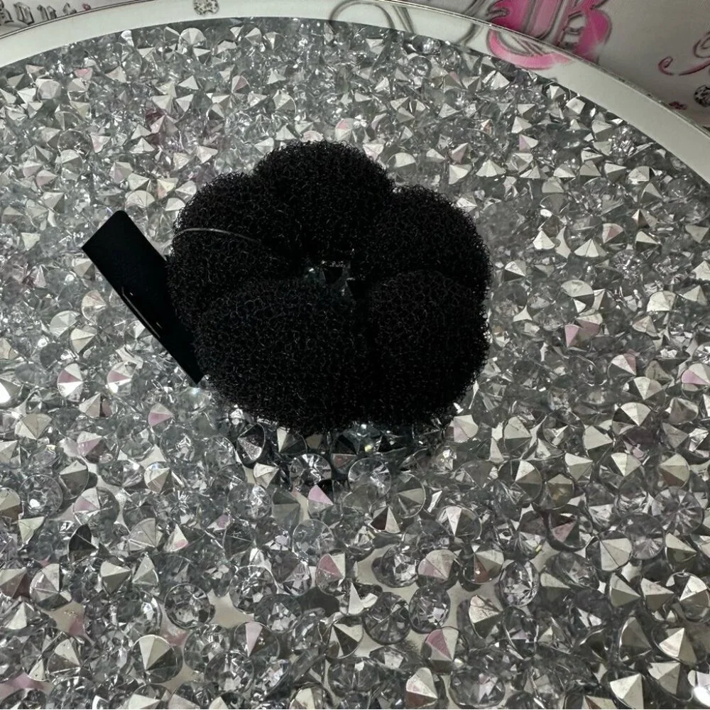 Bun hair insert Elegant Black Hair Scrunchie sock bun classy bun style updo